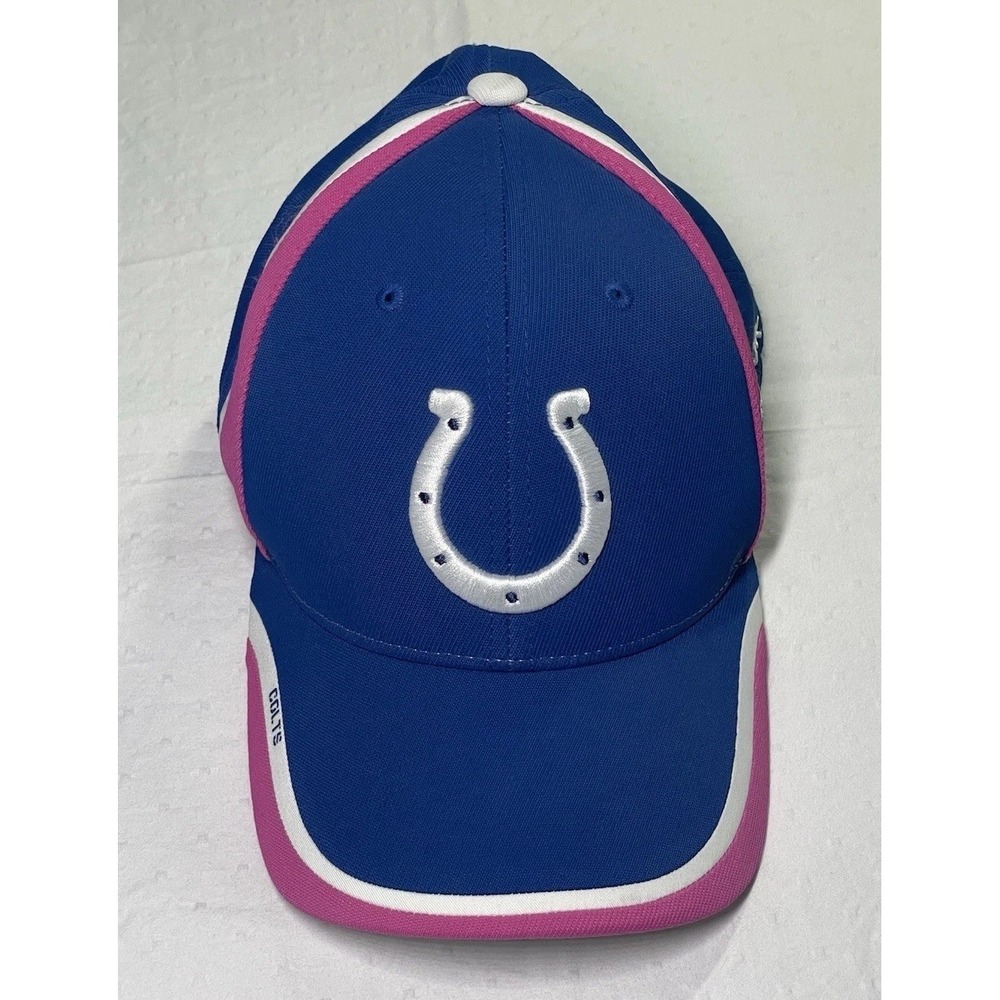 NWT NFL Colts Onfield Reebok Women's Cap Blue with Pink Trim and Ribbon Size S/M